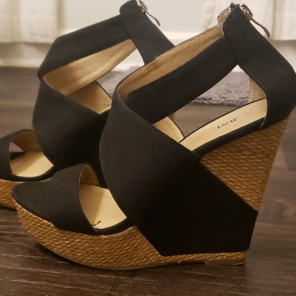 Fit Fab wedges black canvas straps - Picture 5 of 6